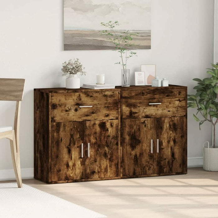 Dulapuri, 2 buc., stejar fumuriu, 60x31x70 cm, lemn prelucrat - WALTI WALTI