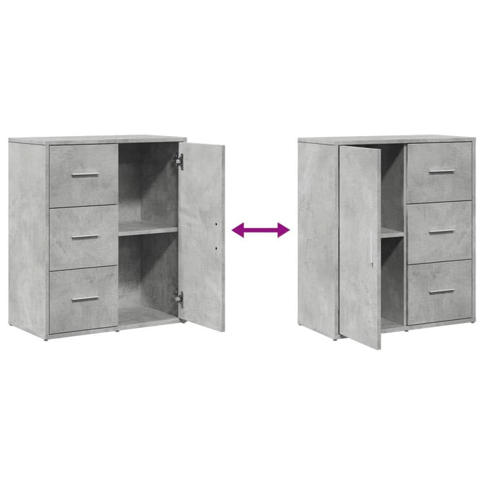Dulapuri, 2 buc., gri beton, 60x31x70 cm, lemn prelucrat - WALTI WALTI