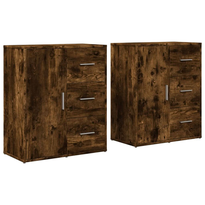 Dulapuri, 2 buc., stejar fumuriu, 60x31x70 cm, lemn prelucrat - WALTI WALTI