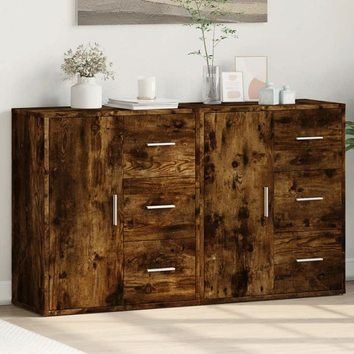 Dulapuri, 2 buc., stejar fumuriu, 60x31x70 cm, lemn prelucrat - WALTI WALTI