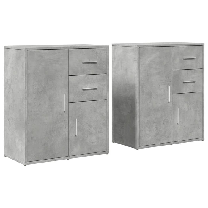 Dulapuri, 2 buc., gri beton, 60x31x70 cm, lemn prelucrat - WALTI WALTI