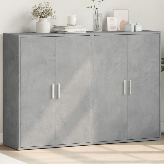 Dulapuri, 2 buc., gri beton, 60x31x84 cm, lemn prelucrat - WALTI WALTI