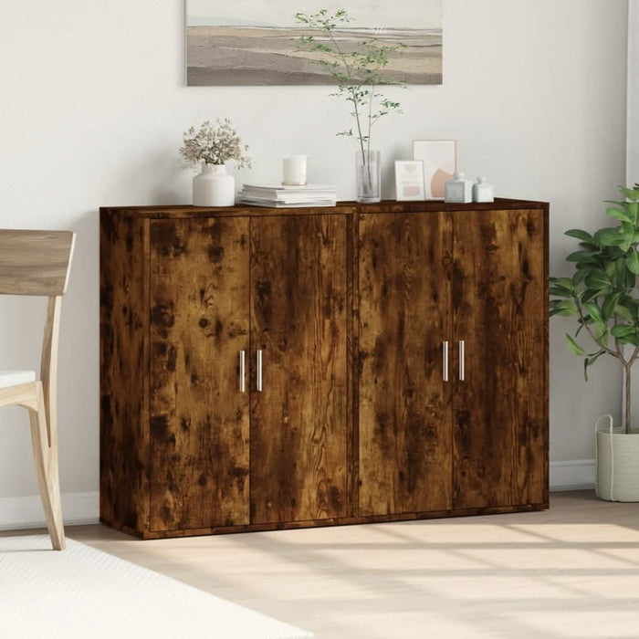 Dulapuri, 2 buc., stejar fumuriu, 60x31x84 cm, lemn prelucrat - WALTI WALTI