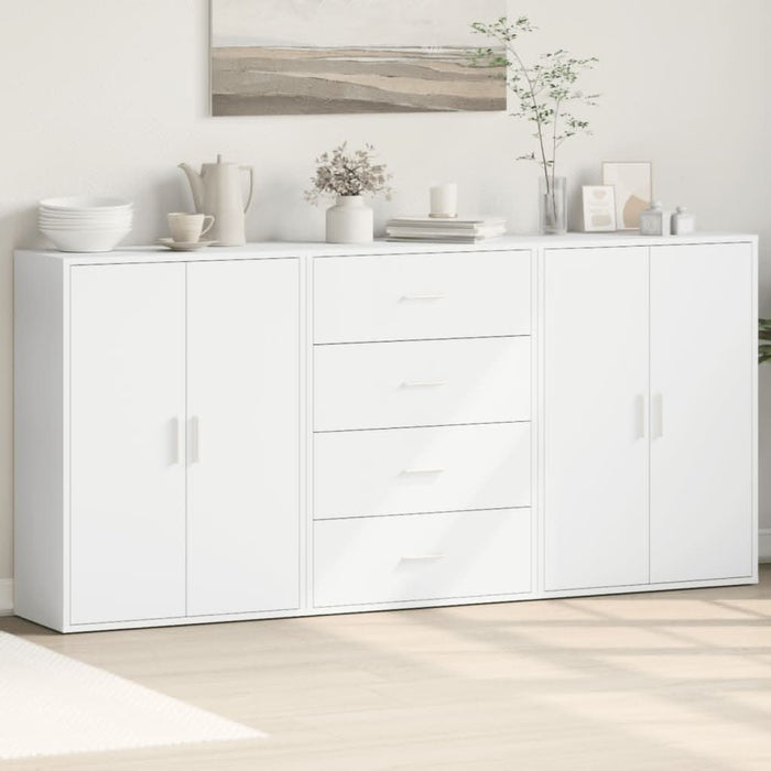 Dulapuri, 3 buc., alb, 60x31x84 cm, lemn prelucrat - WALTI WALTI