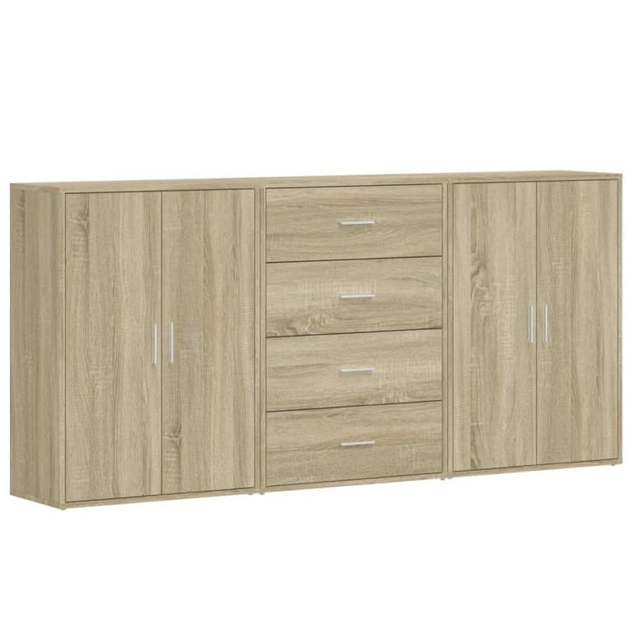 Dulapuri, 3 buc., stejar sonoma, 60x31x84 cm, lemn prelucrat - WALTI WALTI
