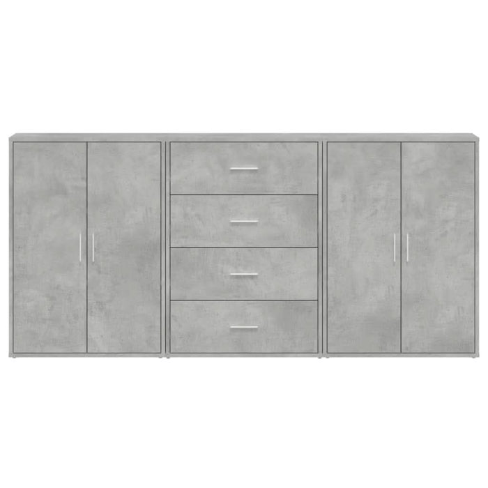 Dulapuri, 3 buc., gri beton, 60x31x84 cm, lemn prelucrat - WALTI WALTI