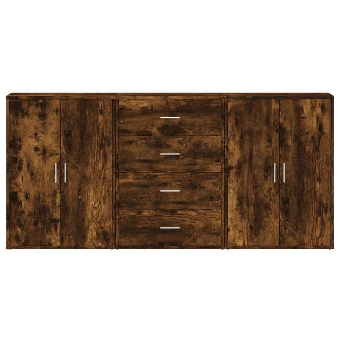 Dulapuri, 3 buc., stejar fumuriu, 60x31x84 cm, lemn prelucrat - WALTI WALTI