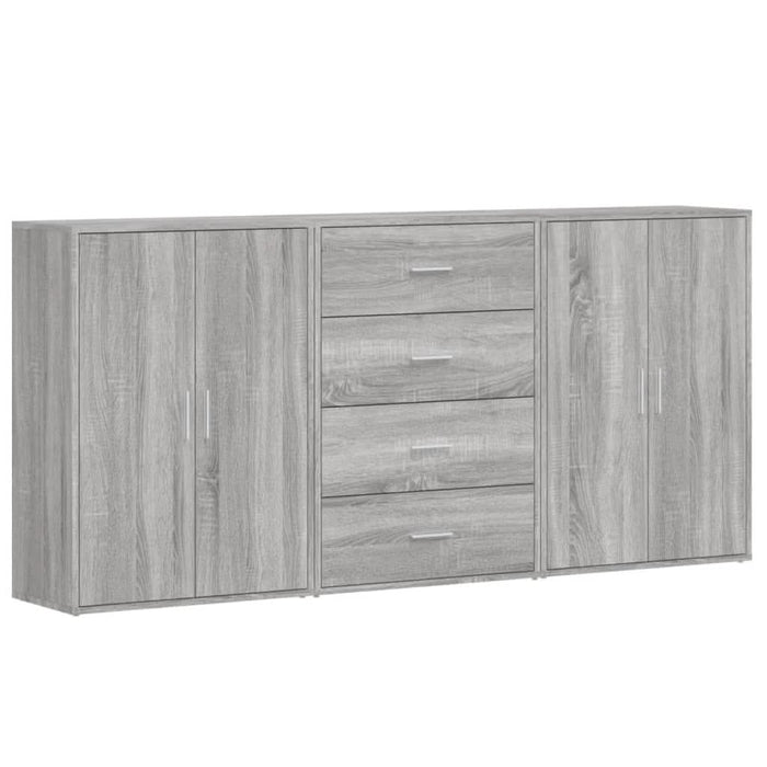 Dulapuri, 3 buc., gri sonoma, 60x31x84 cm, lemn prelucrat - WALTI WALTI