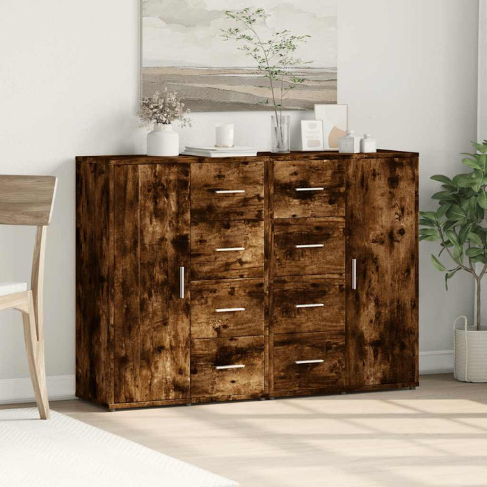 Dulapuri, 2 buc., stejar fumuriu, 60x31x84 cm, lemn prelucrat - WALTI WALTI