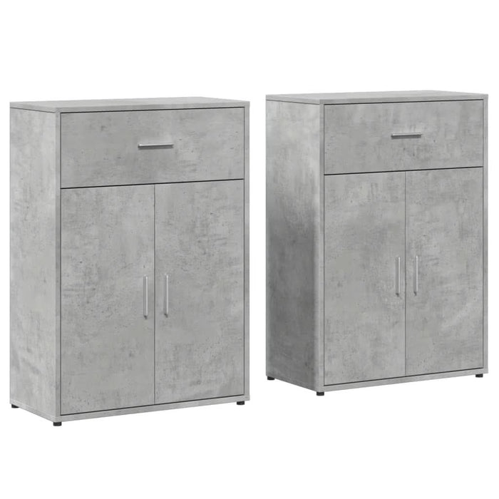 Comode, 2 buc., gri beton, 60x30x84 cm, lemn compozit - WALTI WALTI