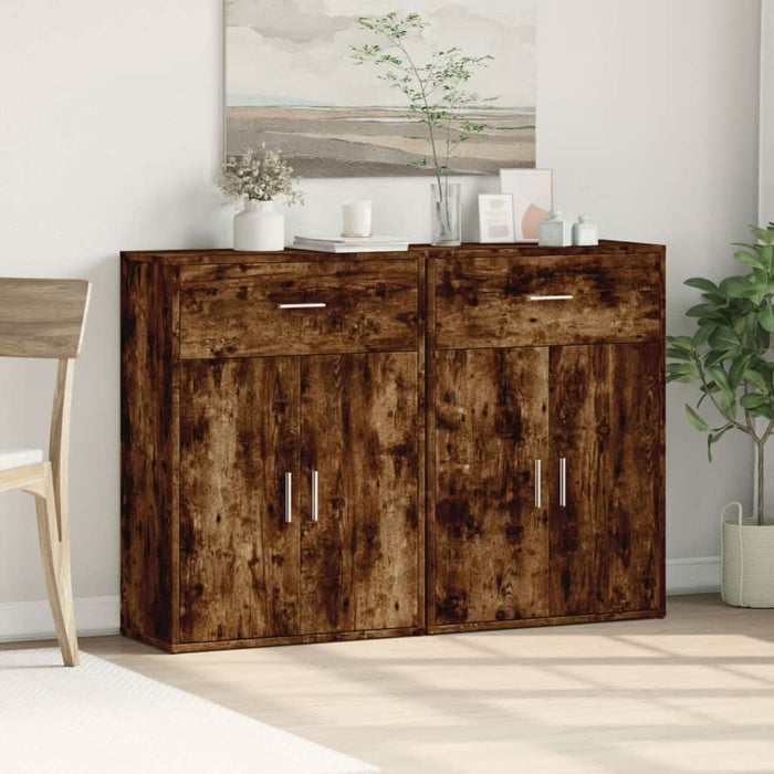 Comode, 2 buc., stejar fumuriu, 60x30x84 cm, lemn compozit - WALTI WALTI