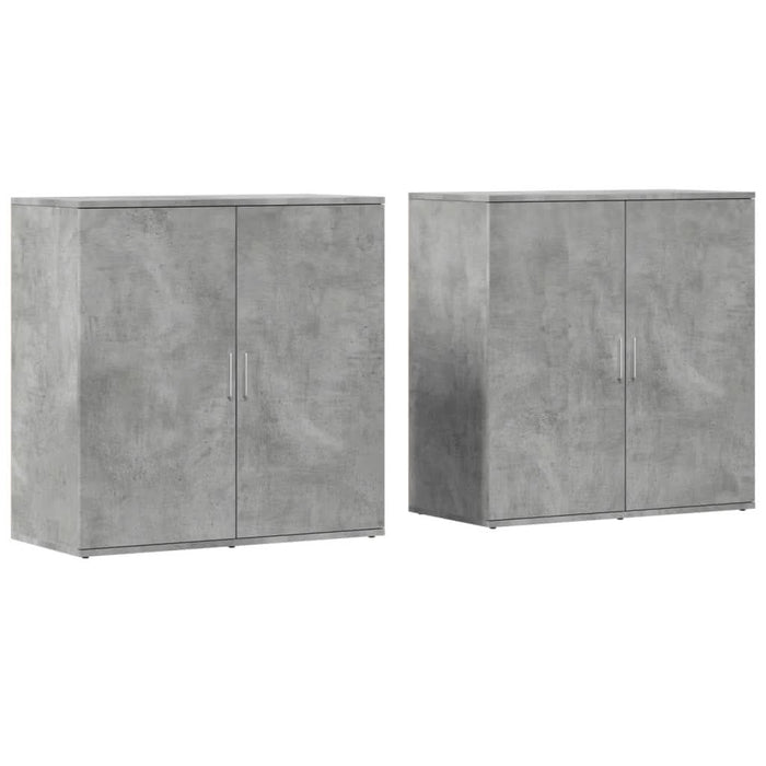 Dulapuri, 2 buc., gri beton, 79x38x80 cm, lemn prelucrat - WALTI WALTI