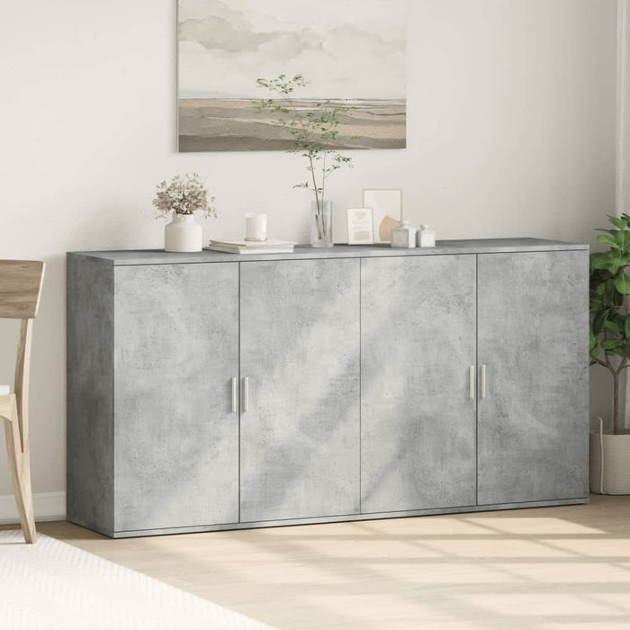 Dulapuri, 2 buc., gri beton, 79x38x80 cm, lemn prelucrat - WALTI WALTI