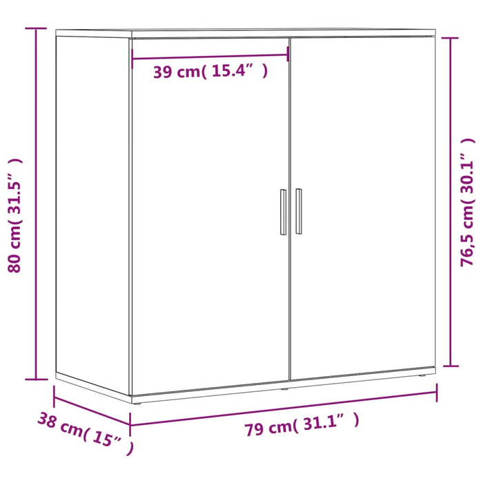 Dulapuri, 2 buc., gri beton, 79x38x80 cm, lemn prelucrat - WALTI WALTI