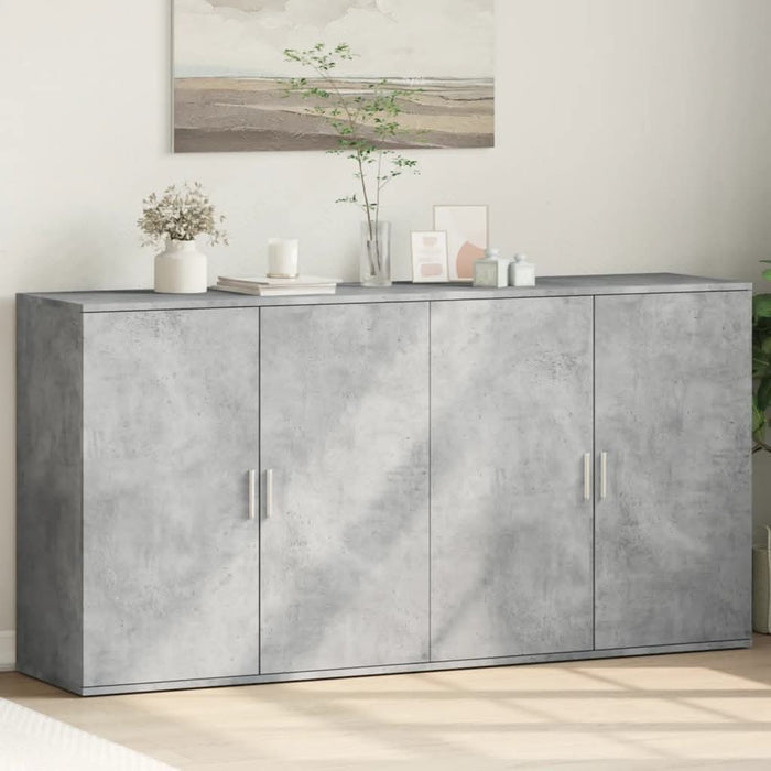 Dulapuri, 2 buc., gri beton, 79x38x80 cm, lemn prelucrat - WALTI WALTI