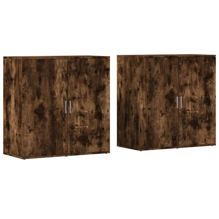 Dulapuri, 2 buc., stejar fumuriu, 79x38x80 cm, lemn prelucrat - WALTI WALTI