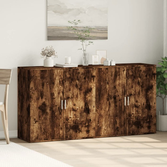 Dulapuri, 2 buc., stejar fumuriu, 79x38x80 cm, lemn prelucrat - WALTI WALTI