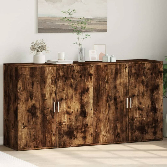 Dulapuri, 2 buc., stejar fumuriu, 79x38x80 cm, lemn prelucrat - WALTI WALTI