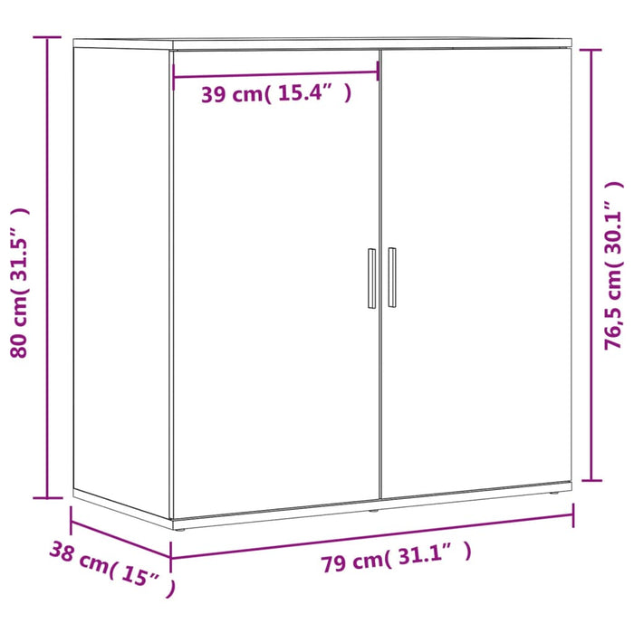 Comode, 2 buc., gri sonoma, 79x38x80 cm, lemn compozit WALTI