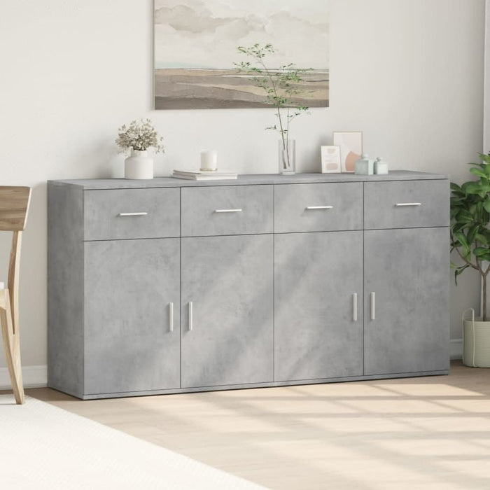Dulapuri, 2 buc., gri beton, 79x38x80 cm, lemn prelucrat - WALTI WALTI