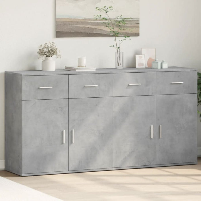 Dulapuri, 2 buc., gri beton, 79x38x80 cm, lemn prelucrat - WALTI WALTI