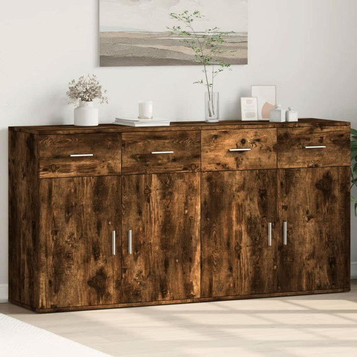 Dulapuri, 2 buc., stejar fumuriu, 79x38x80 cm, lemn prelucrat - WALTI WALTI