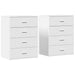 Servante, 2 buc., alb, 60x39x80 cm, lemn prelucrat - WALTI WALTI