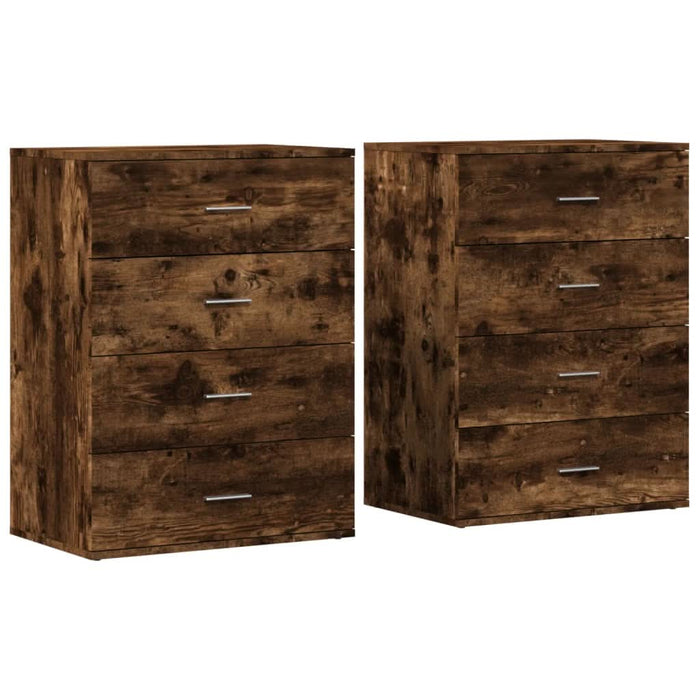 Dulapuri, 2 buc., stejar fumuriu, 60x39x80 cm, lemn prelucrat - WALTI WALTI