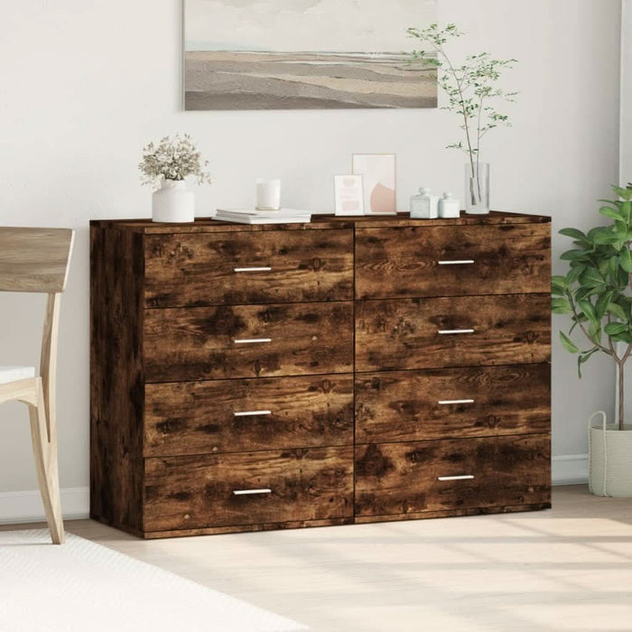 Dulapuri, 2 buc., stejar fumuriu, 60x39x80 cm, lemn prelucrat - WALTI WALTI