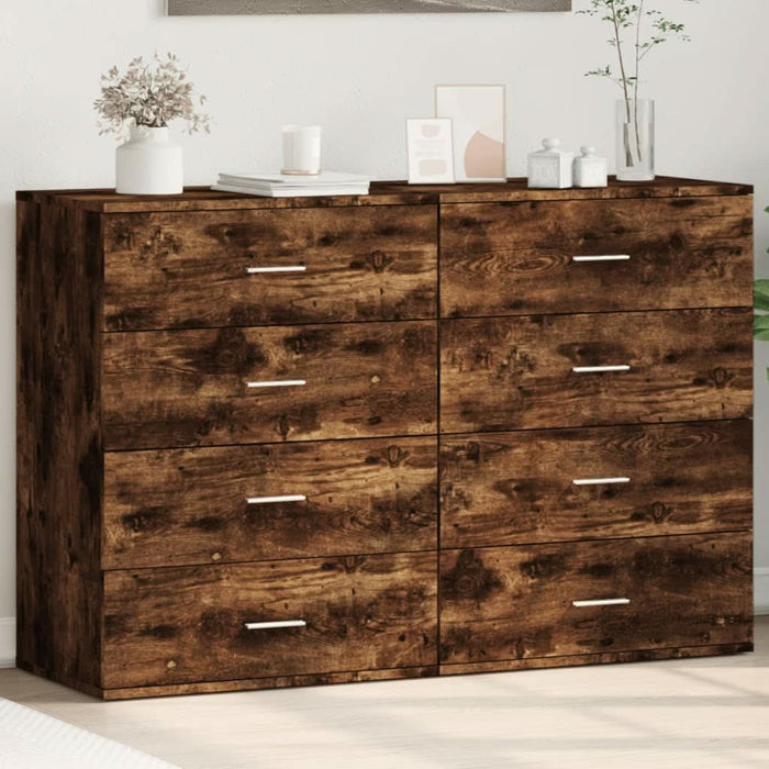 Dulapuri, 2 buc., stejar fumuriu, 60x39x80 cm, lemn prelucrat - WALTI WALTI