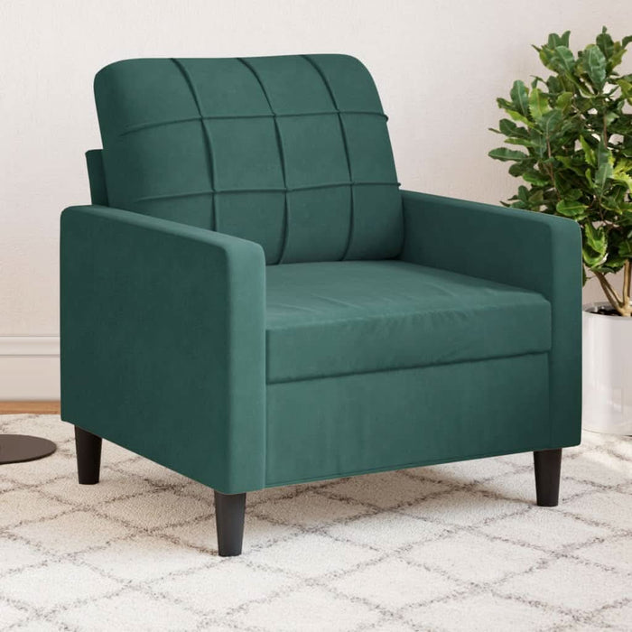 Fotoliu canapea, verde închis, 60 cm, catifea - WALTI WALTI