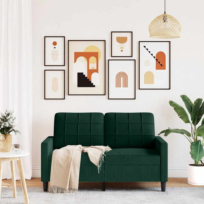 Canapea cu 2 locuri, verde închis, 120 cm, catifea - WALTI WALTI