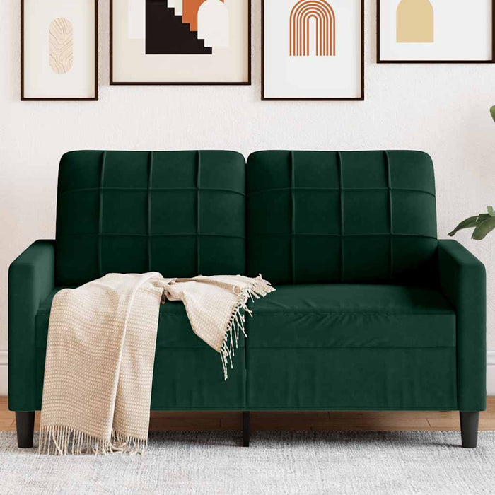 Canapea cu 2 locuri, verde închis, 120 cm, catifea - WALTI WALTI