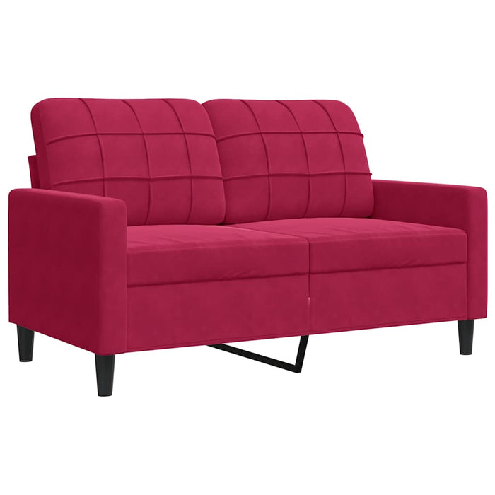Canapea cu 2 locuri, roșu vin, 120 cm, catifea - WALTI WALTI