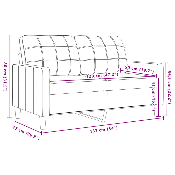 Canapea cu 2 locuri, negru, 120 cm, catifea - WALTI WALTI