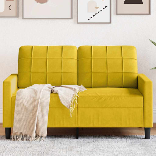 Canapea cu 2 locuri, galben, 120 cm, catifea - WALTI WALTI