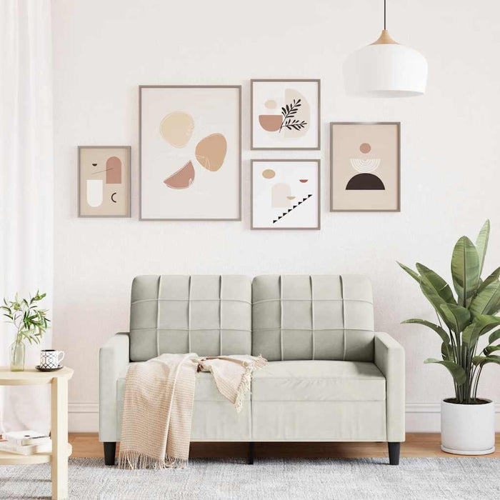 Canapea cu 2 locuri, crem, 120 cm, catifea WALTI