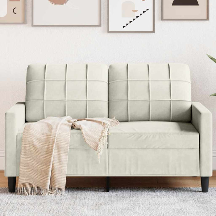 Canapea cu 2 locuri, crem, 120 cm, catifea WALTI