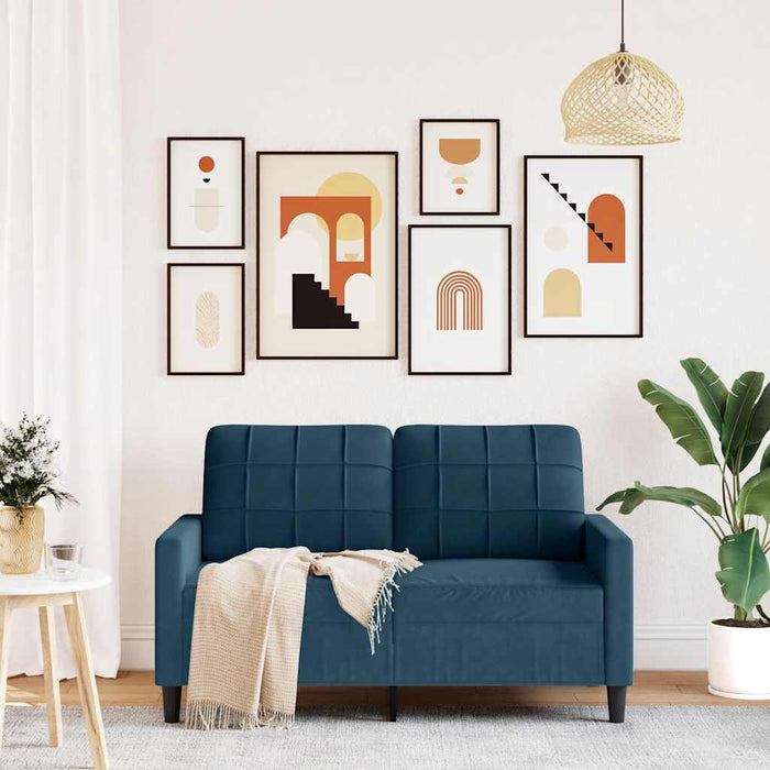 Canapea cu 2 locuri, albastru, 120 cm, catifea - WALTI WALTI