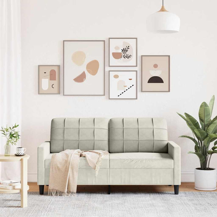 Canapea cu 2 locuri, crem, 140 cm, catifea - WALTI WALTI