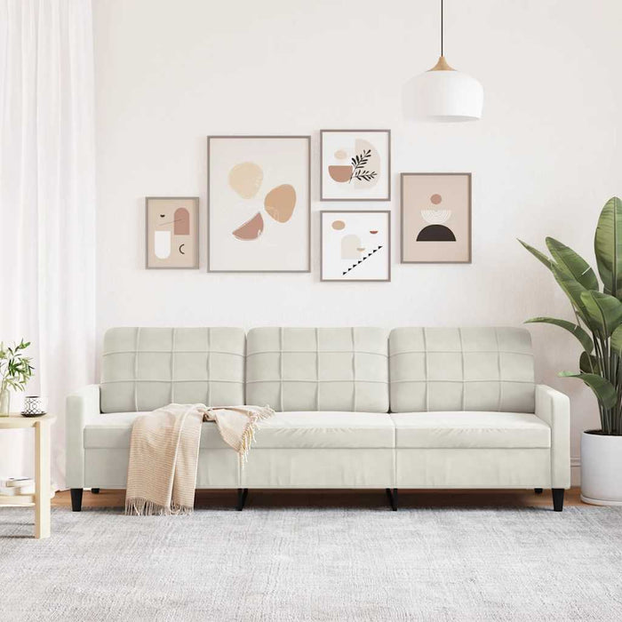Canapea cu 3 locuri, crem, 210 cm, material catifea - WALTI WALTI
