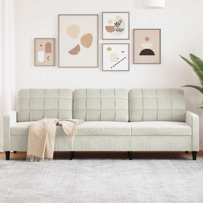 Canapea cu 3 locuri, crem, 210 cm, material catifea - WALTI WALTI