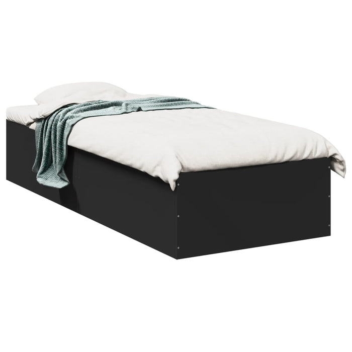 Cadru de pat, negru, 75x190 cm, lemn prelucrat - WALTI WALTI
