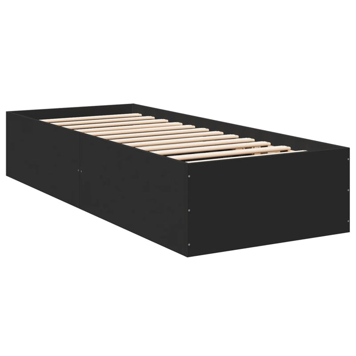 Cadru de pat, negru, 75x190 cm, lemn prelucrat - WALTI WALTI