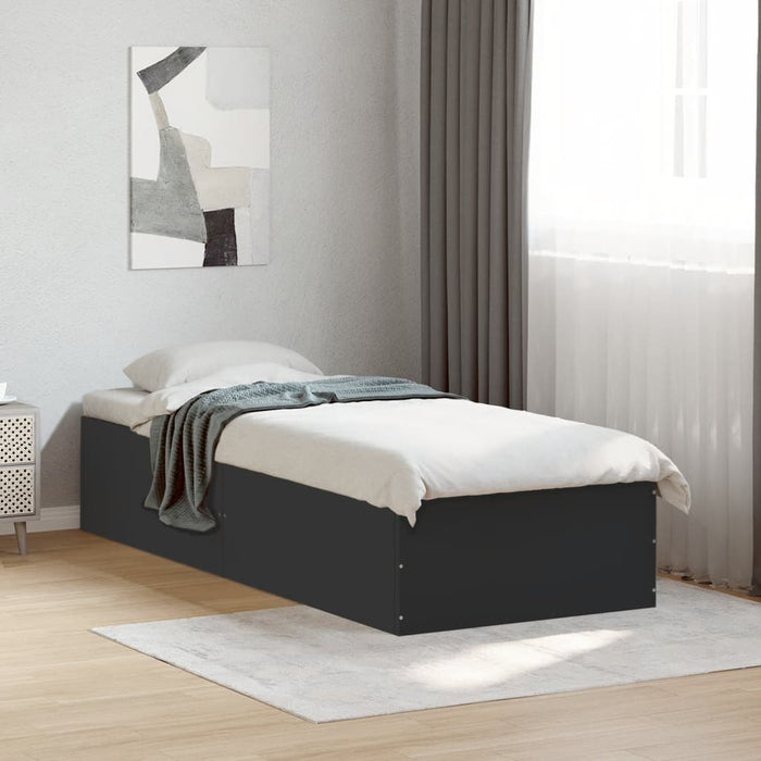 Cadru de pat, negru, 75x190 cm, lemn prelucrat - WALTI WALTI