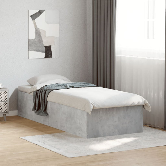 Cadru de pat, gri beton, 75x190 cm, lemn prelucrat - WALTI WALTI