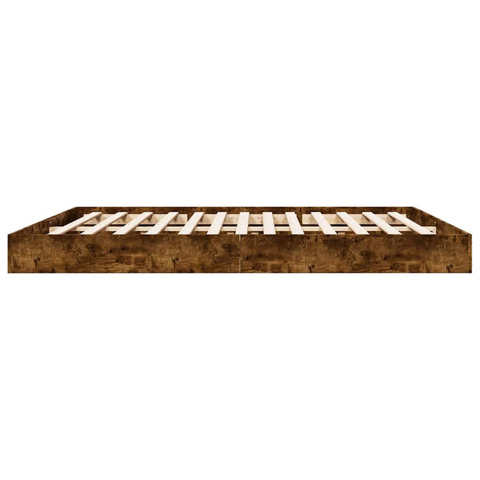 Cadru pat fără saltea stejar fumuriu 180x200cm lemn prelucrat WALTI