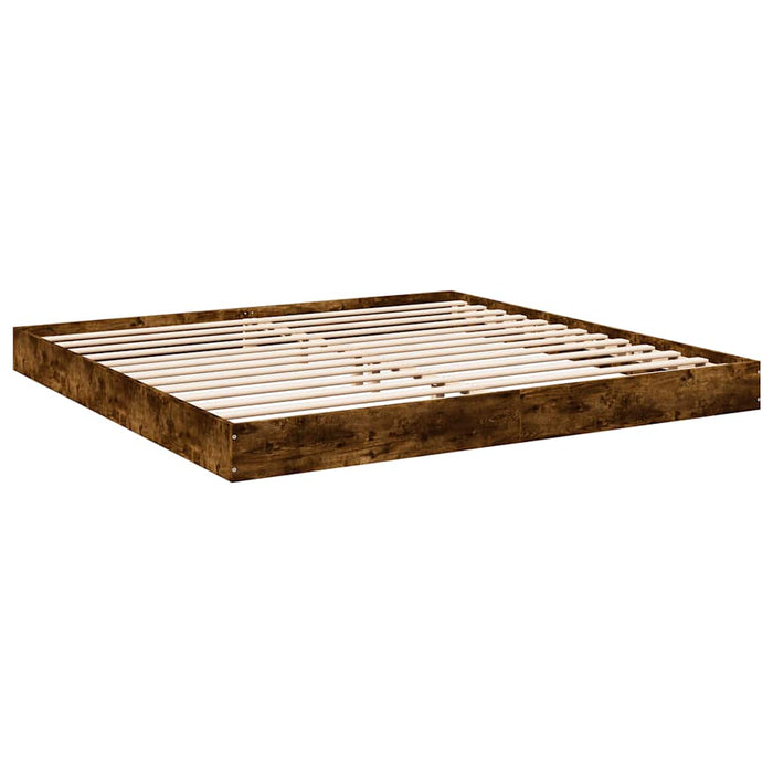 Cadru pat fără saltea stejar fumuriu 180x200cm lemn prelucrat WALTI