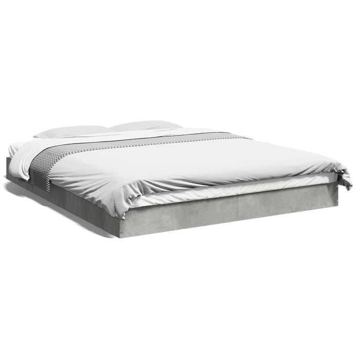 Cadru de pat, gri beton, 160x200 cm, lemn prelucrat WALTI
