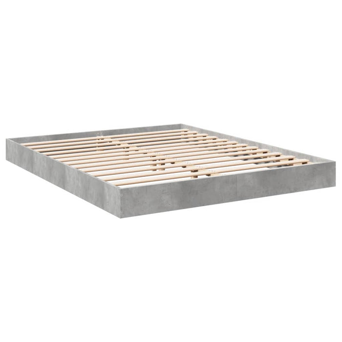 Cadru de pat, gri beton, 160x200 cm, lemn prelucrat WALTI
